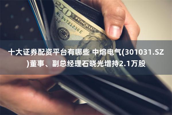 十大证券配资平台有哪些 中熔电气(301031.SZ)董事、副总经理石晓光增持2.1万股