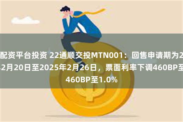 配资平台投资 22通顺交投MTN001：回售申请期为2025年2月20日至2025年2月26日，票面利率下调460BP至1.0%